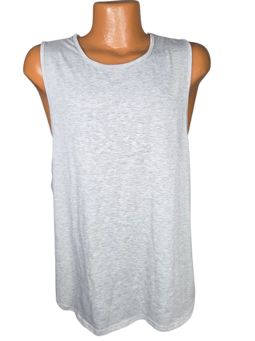 COOFANDY Men's Gray L Sleeveless Crew Neck Solid T-Shirt Tank Top